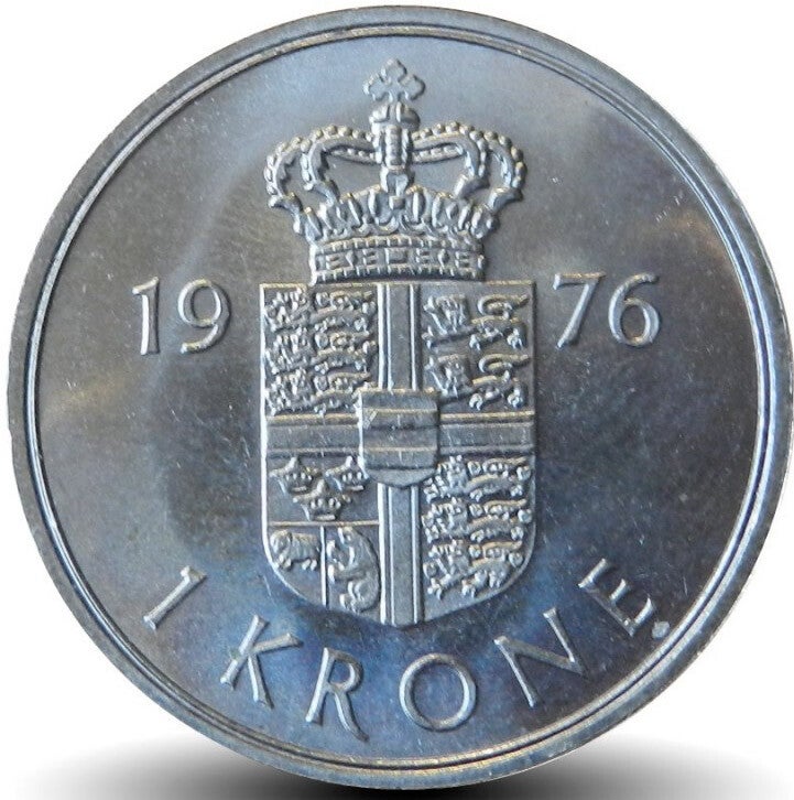 1 krone du Danemark année 1976