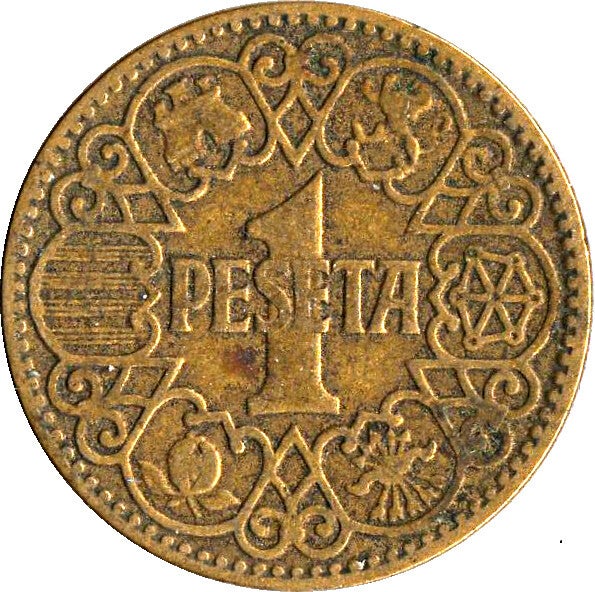 1 pesetas d'Espagne année 1944
