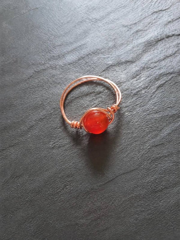Carnelian Wire Wrapped Ring