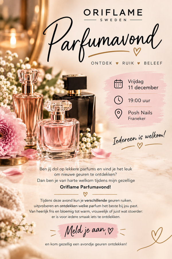 Oriflame Parfum avond | 11 December 19:00