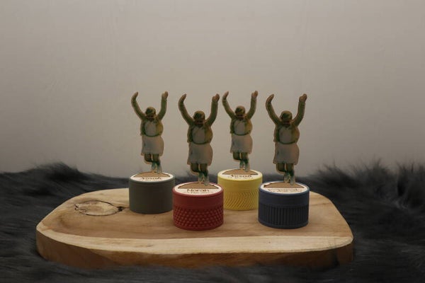 Mini doosje met inlay hout patronen en sillhouette