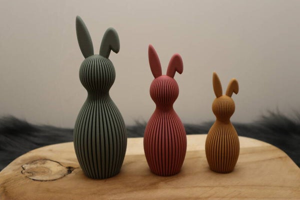 Ribbed Paaskonijn met hangend oortje