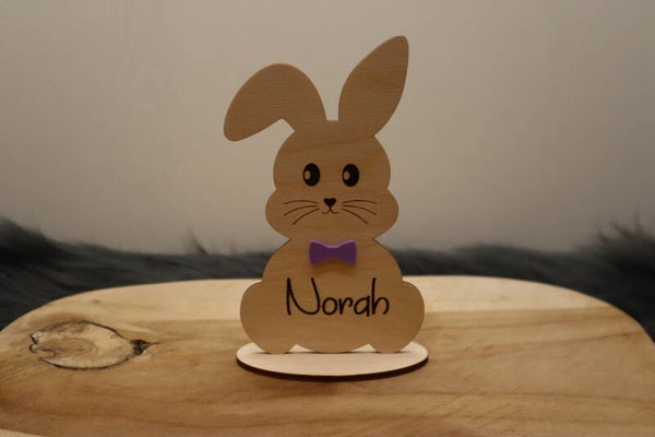 Houten paaskonijn met naam klein
