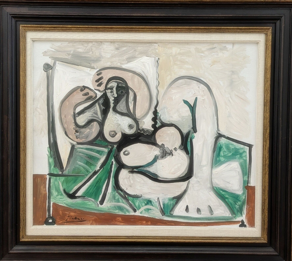 Gemälde von Pablo Picasso, farbenfrohe Darstellung von Menschen