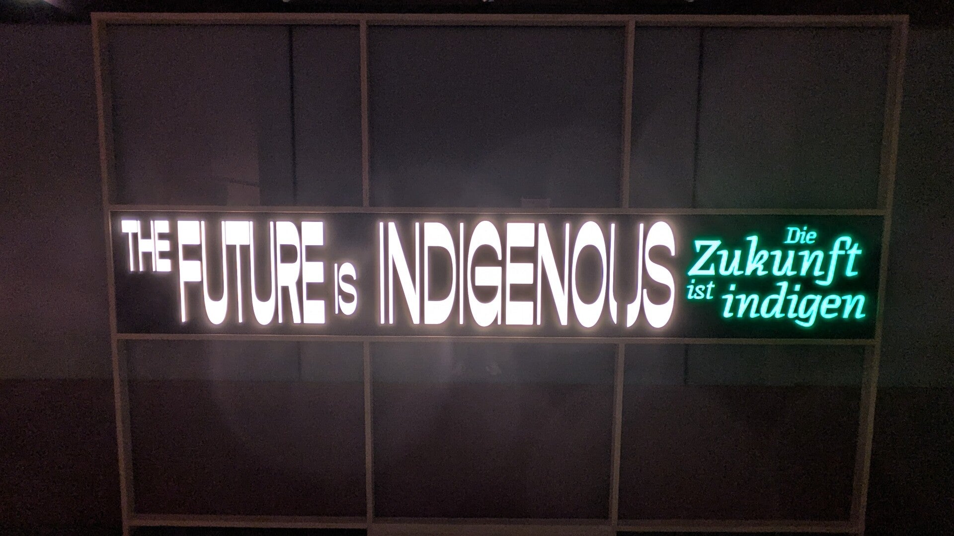 Die Zukunft ist indogen, Aufschrift auf einer Wand