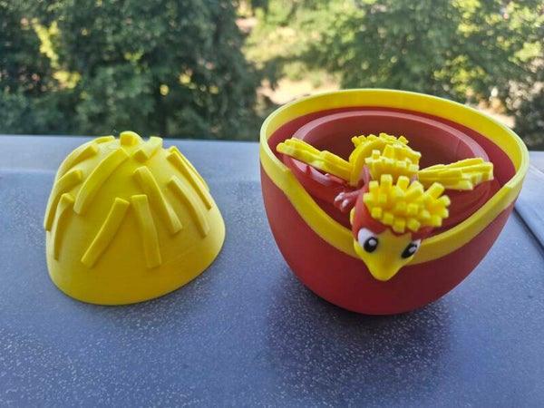 Pommes Drache mit Ei