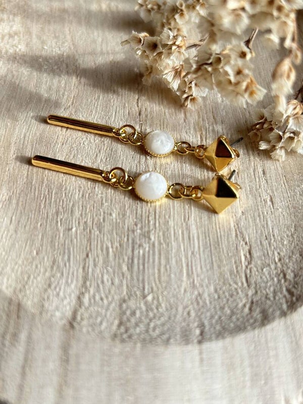 Long gold & white
