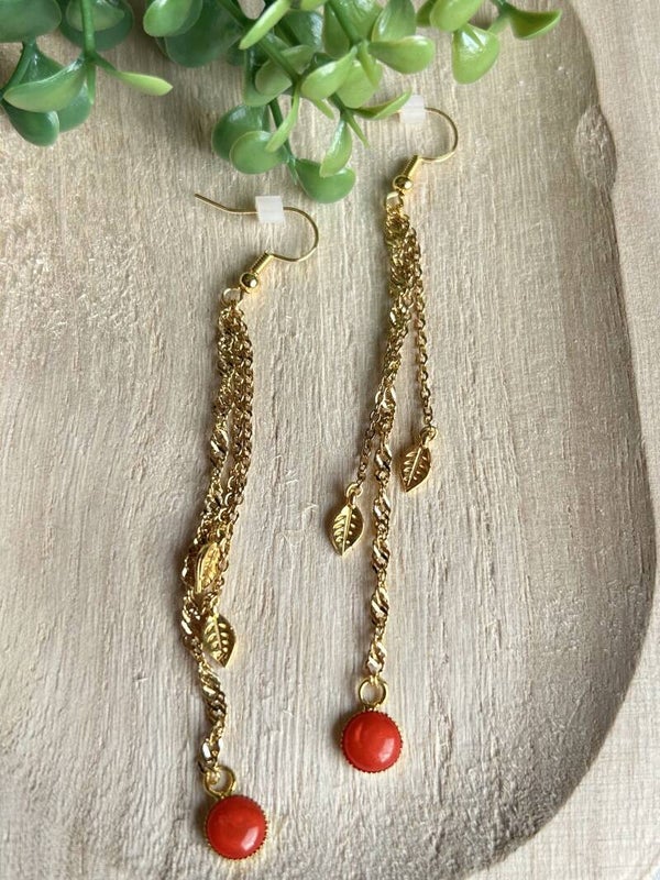 Long red & gold