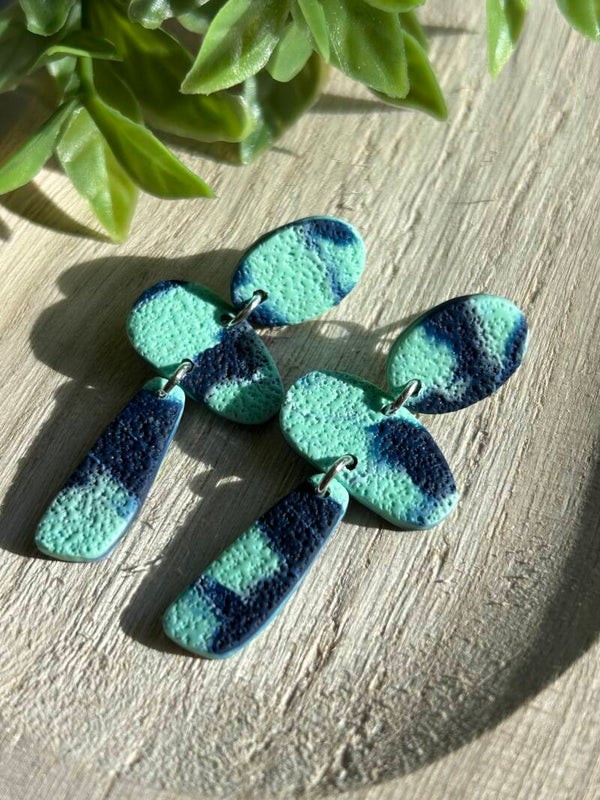 Mint & blue dangling