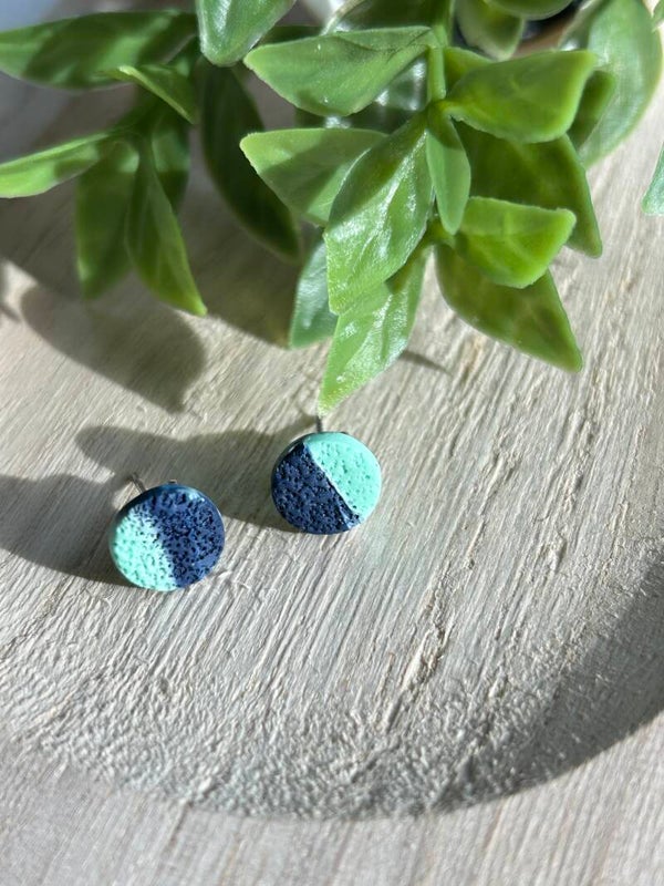 Blue & mint mini stud