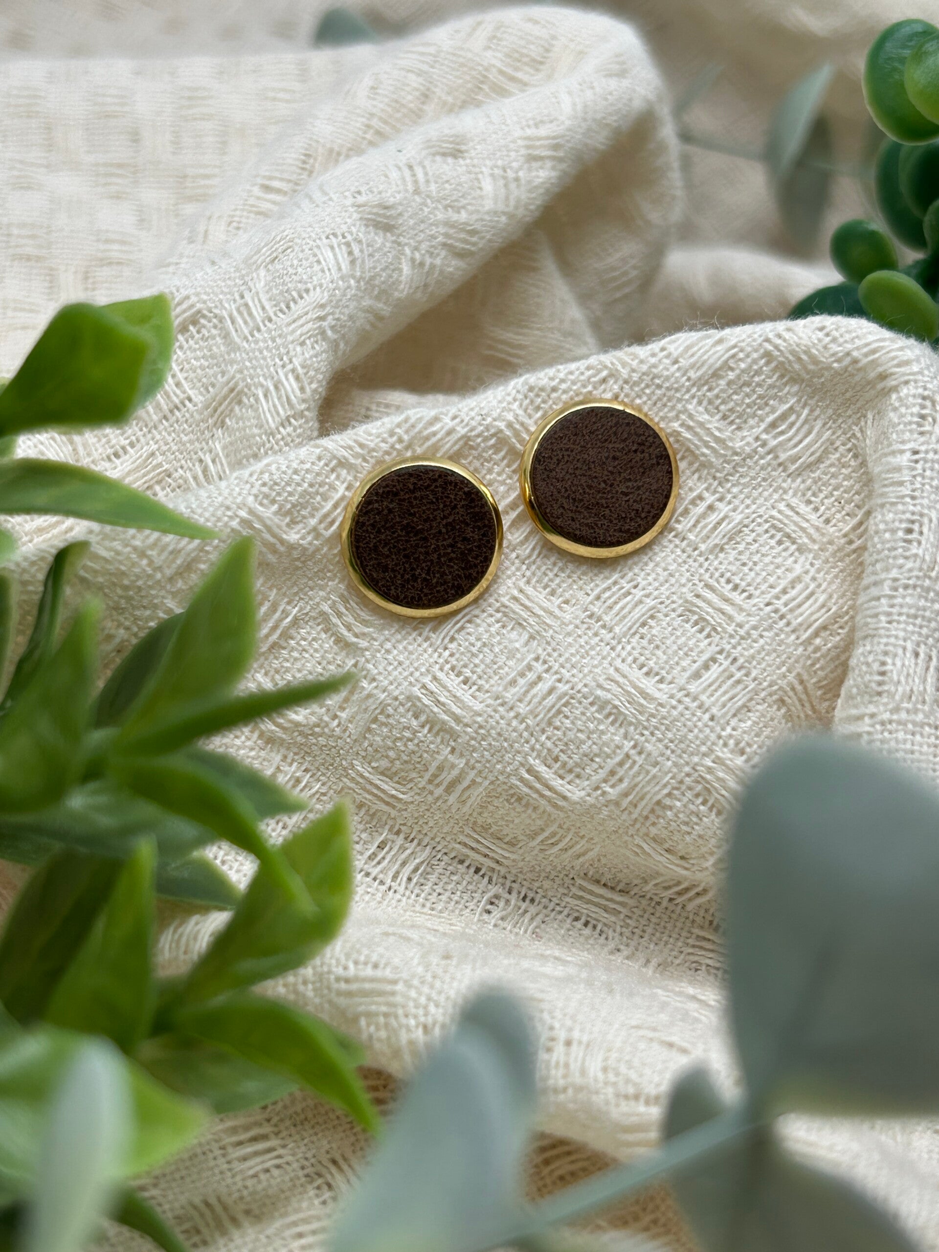 Bruin lederlook & goud