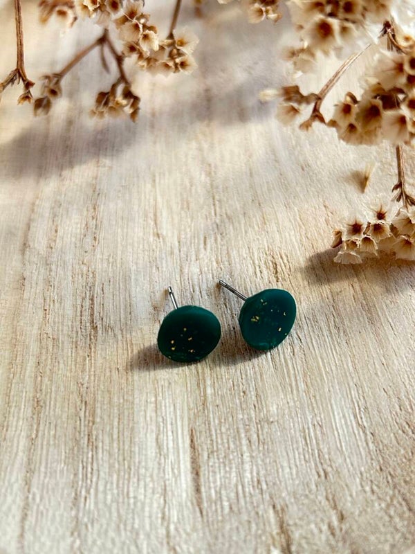 Green & gold mini stud