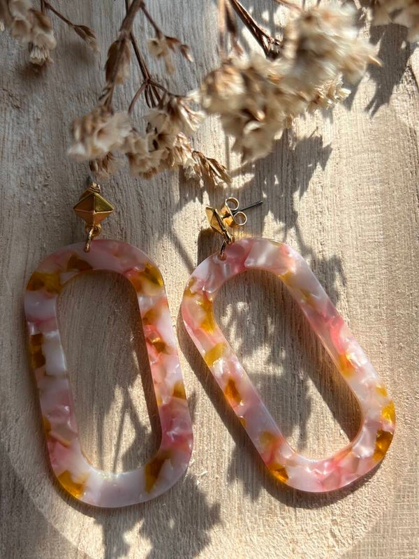 Gold with pink & yellow