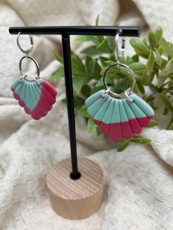 Roze & muntgroene waaiers