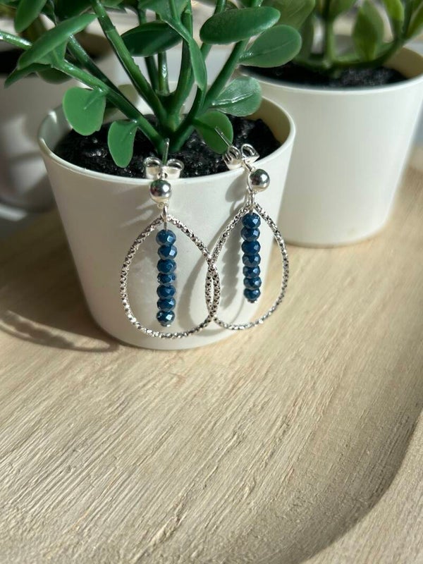 Silver & sparkly blue