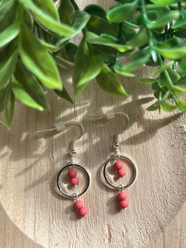 Double pink & silver circle