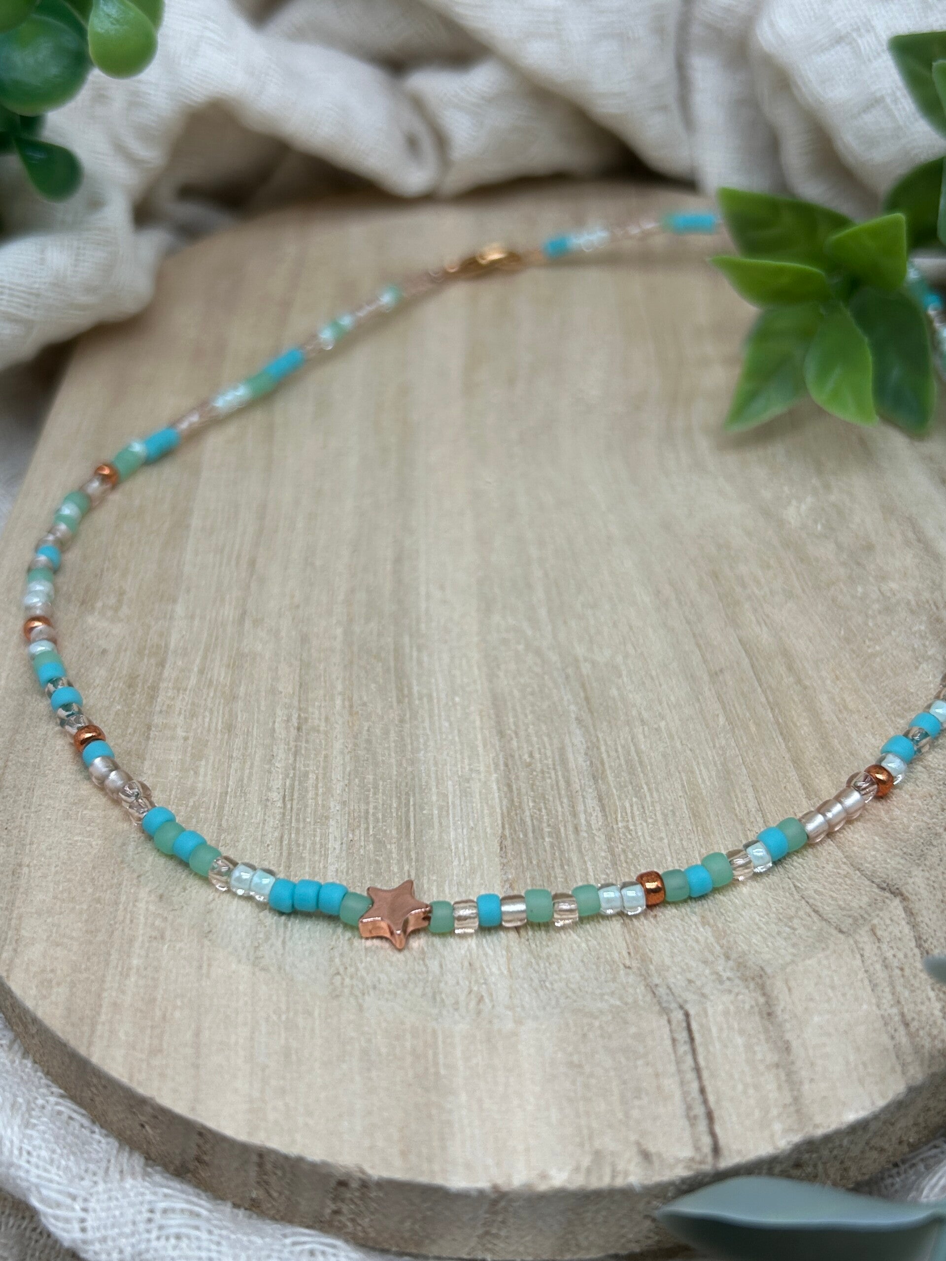 Rosé goud & blauw
