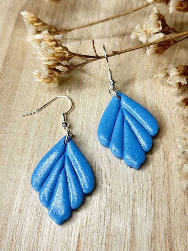 Blue & silver leaf