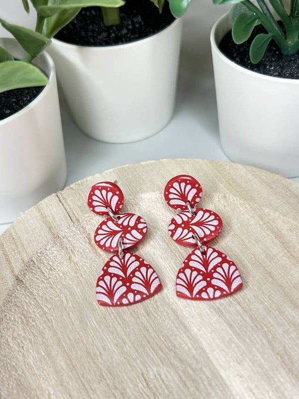 Flowery red long