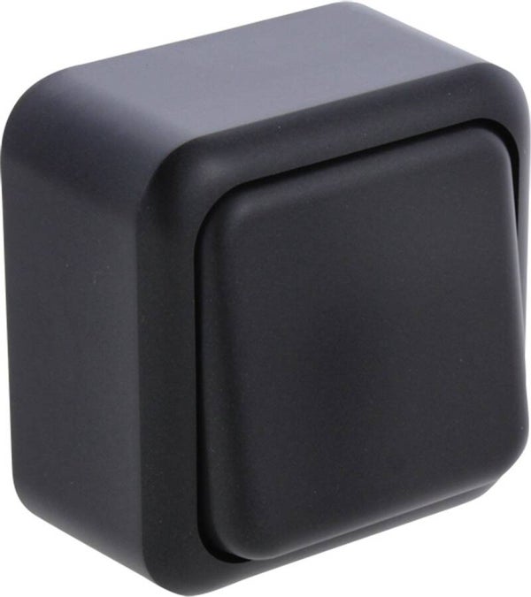 Q-LINK - Wisselschakelaar - Opbouw - 1-voudig Enkel Schakelaar - Mat Zwart