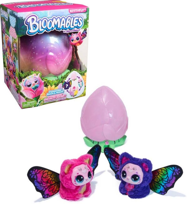 Bloomables - Kittyfly - interactief speelgoed en bloem met herhaalbare onthulling en transformatie, meer dan 100 geluiden en reacties (stijlen variëren)