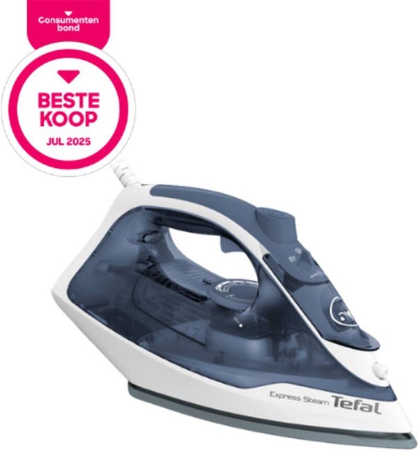 Tefal Express Steam FV2837 - Stoomstrijkijzer - 165 g/min Stoomboost - Anti-Kalk - Snel Opwarmen - 2400W