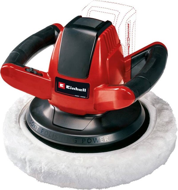 Einhell Accu Polijstmachine CE-CB 18/254 Li Solo - Power X-Change - 18 V/Li-Ion - 2.500 t/min - Ø254 mm - Incl. 2x Polijstdoek (1x textiel, 1x synthetisch) - Excl. accu en lader