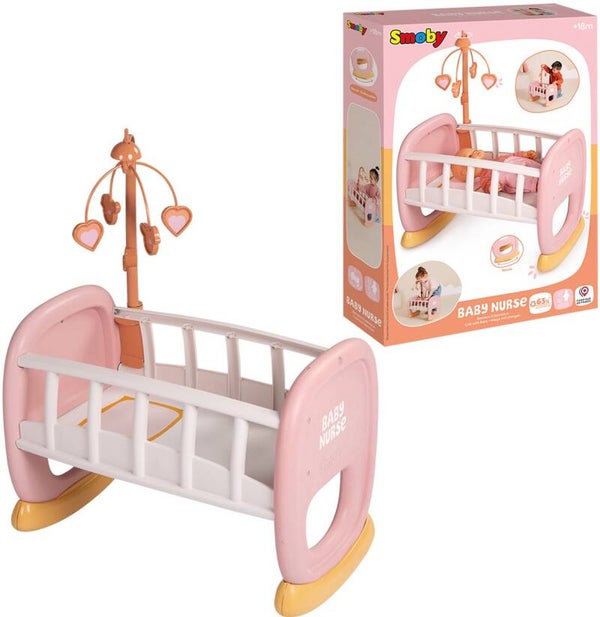 Smoby Baby nurse - Poppenmeubel - wieg en poppenbedje - pop tot 42cm