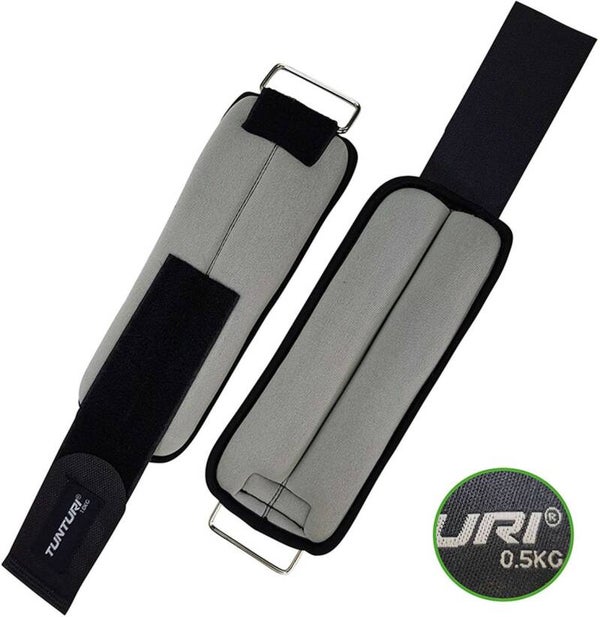 Tunturi Enkelgewichten en Polsgewichten - Gewichten - 2 x 1kg - Grijs