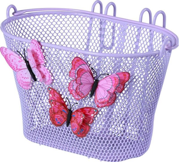 Basil Jasmin Butterfly Kinderfietsmand - Inclusief Haken - Staal - Lila