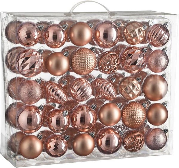 Mica Decorations Kerstballen Set - 60 Stuks - Ø7 cm - Onbreekbaar - Roze