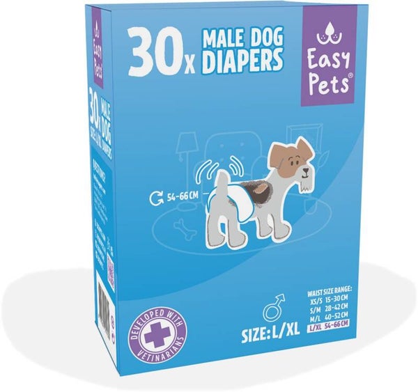 Easypets Dog Diapers Male - Hondenluiers Reu - L/XL - 30 stuks - Grootverpakking