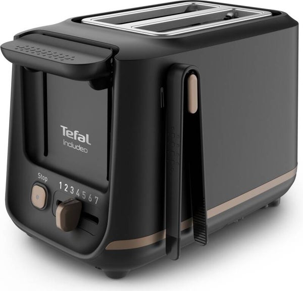Tefal Includeo TT5338 - Broodrooster - 2 Sneden brood - Extra Breed - 7 Bruiningsniveau's - Hoge lift - Zwart