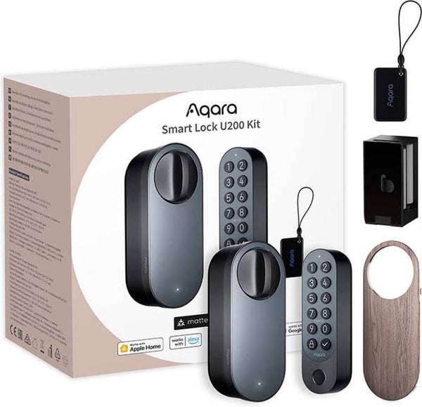 Aqara Smart Lock U200 Kit - Zwart - Slim Deurslot - Vingerafdruk & Pincode - Apple Home Key - Bluetooth & Matter