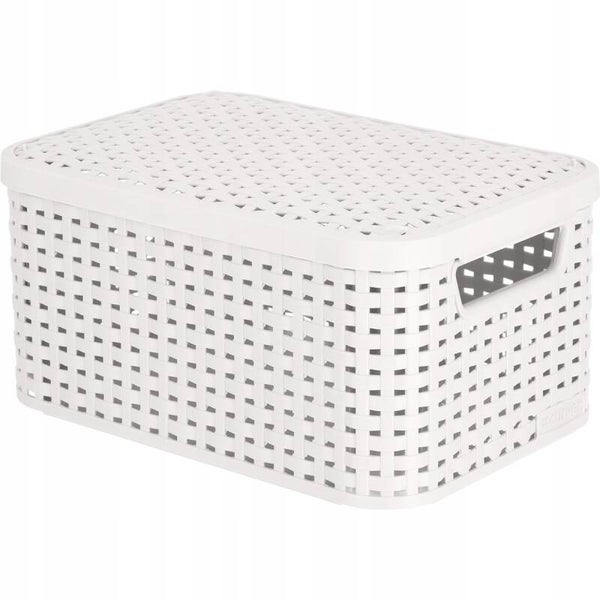 Doos met deksel Style Box Rattan S Curver 6L lichtgrijs