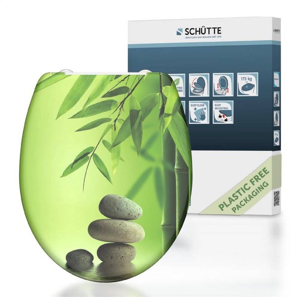 SCHÜTTE WC-Bril 82365 GREEN GARDEN - Duroplast - Soft Close - Afklikbaar - RVS-Scharnieren - Belastbaar tot 175 kg - Decor - 3-zijdige Print