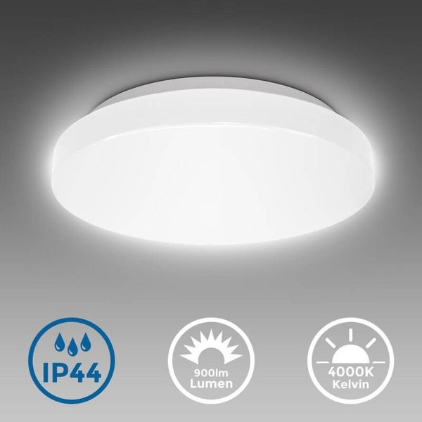 B.K.LICHT- LED Badkamerverlichting - witte plafonniere - badkamerlamp - IP44 - 4.000K - 900Lm - 10W - Ø22cm