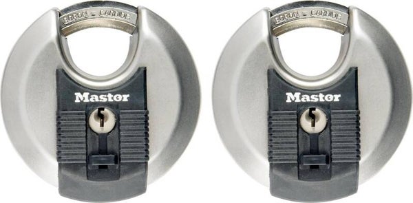 MasterLock Hangslot - RVS Discusslot - Weersbestendig - 70 mm - 2 stuks - M40EURT