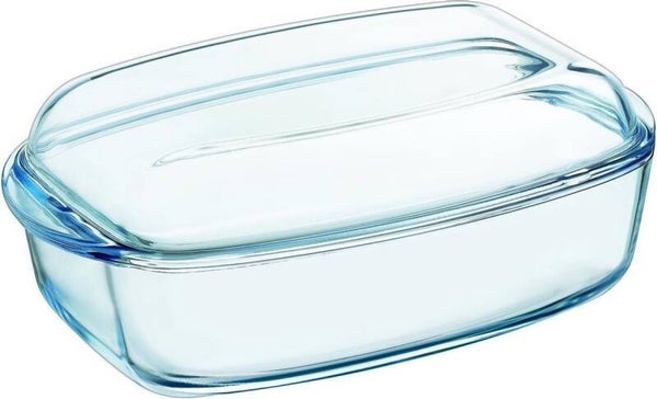 Pyrex - Essentials Schaal Rechthoek met Deksel 4,5 liter - Transparant