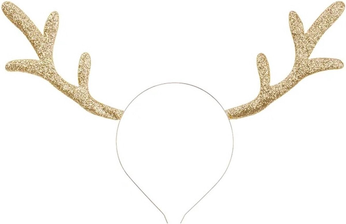 Haarband Kerst Goud - gewei - decoratie - haardecoratie - kersthoed - glitter - Christmas - xmas