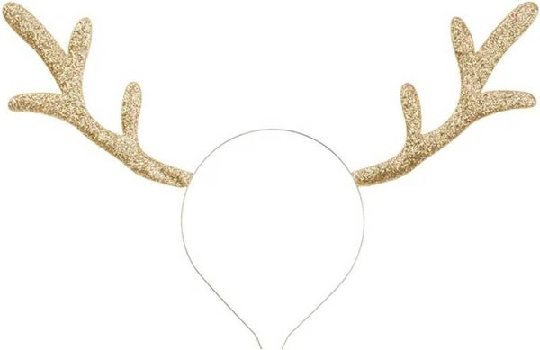 Haarband Kerst Goud - gewei - decoratie - haardecoratie - kersthoed - glitter - Christmas - xmas