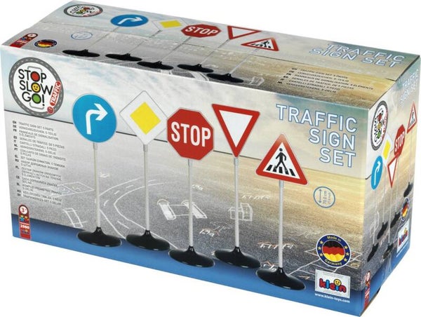 Klein Toys verkeersborden - 5 stuks - 25x25x73 cm - ideaal voor verkeerseducatie