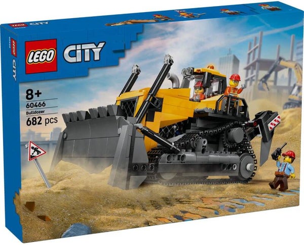 LEGO® City Gele Bulldozer, Bouwplaatsvoertuig - 60466