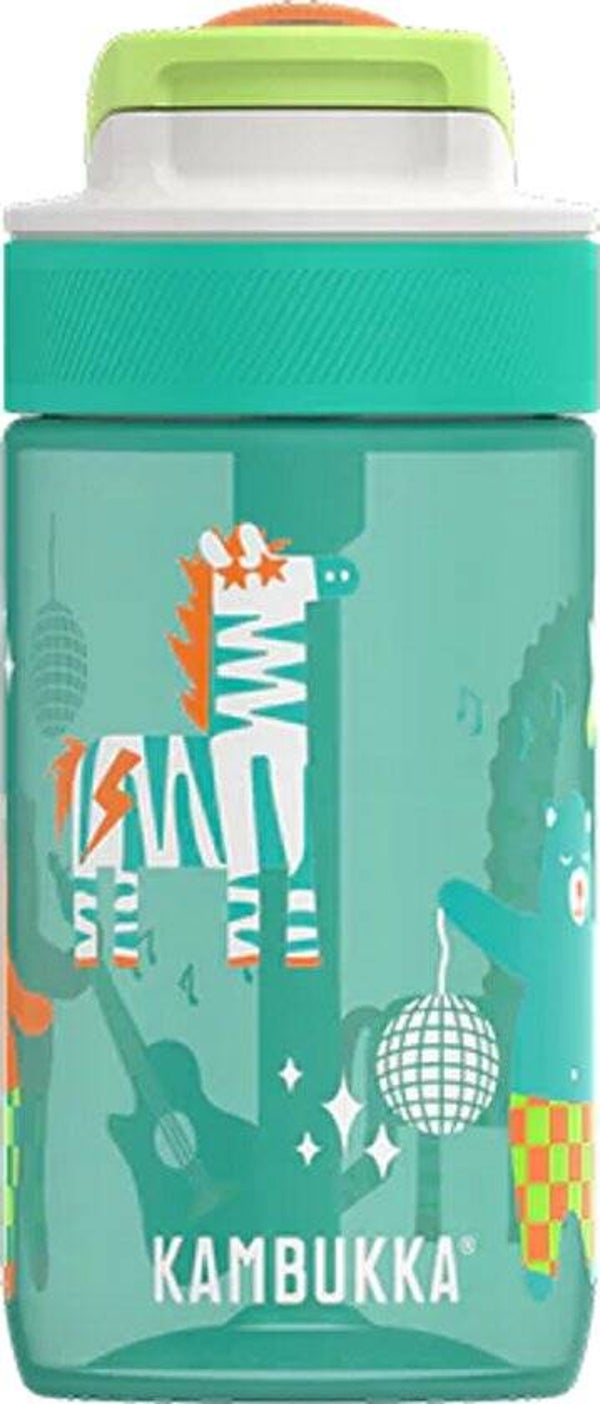 Kambukka Lagoon Drinkfles voor kinderen 400ml Disco Zoo - met geïntegreerd rietje - drinkbus kinderen - drinkbeker voor school