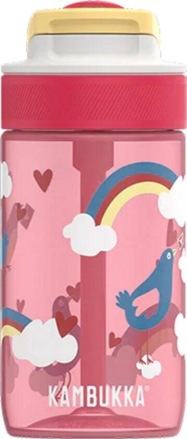 Kambukka Lagoon Drinkfles voor kinderen 400ml Love Birds - met geïntegreerd rietje - drinkbus kinderen - drinkbeker voor school