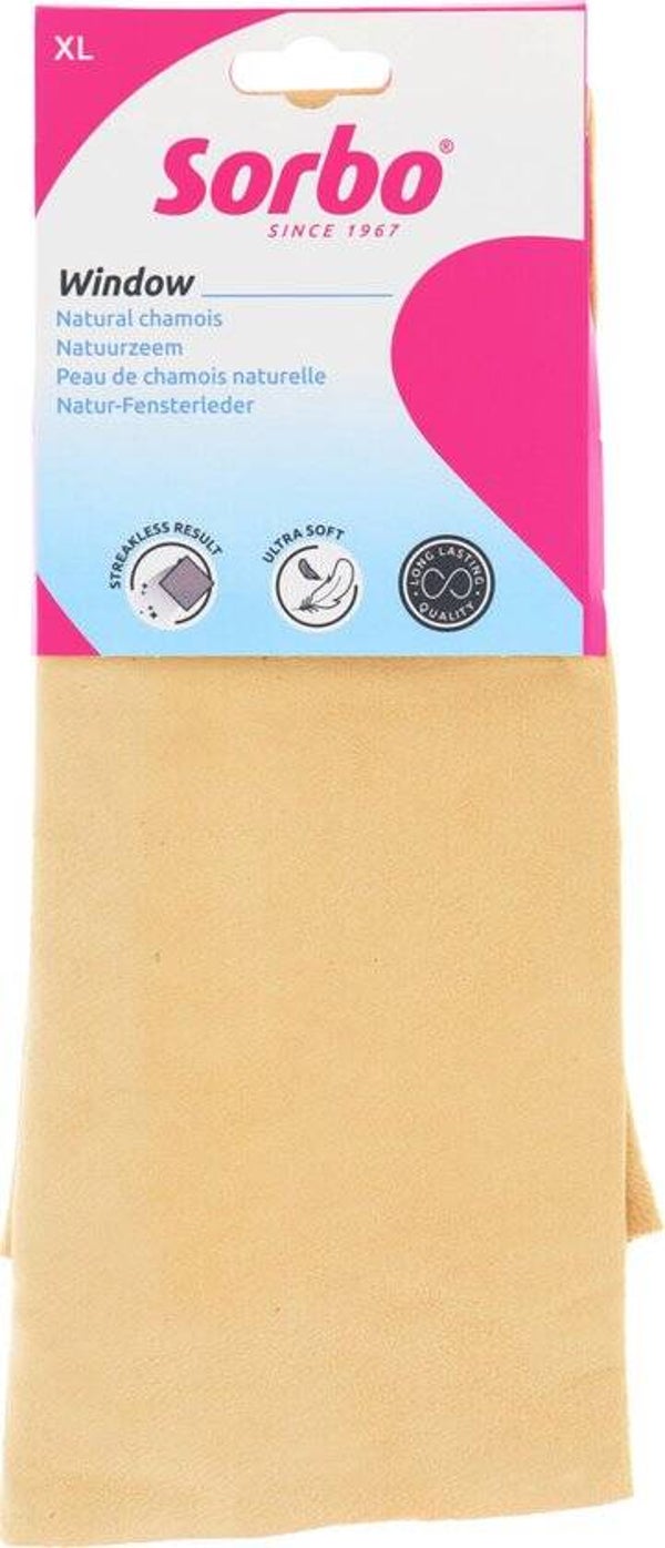 Sorbo Natuurzeem XL – 38x59 cm – Echt Schapenleer – Superieure Absorptie voor Streeploze Reiniging