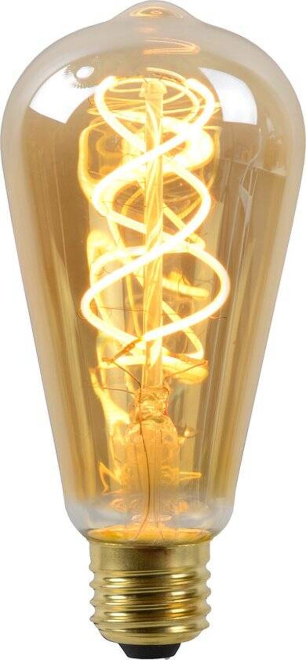 Lucide ST64 - Filament lamp - Ø 6,4 cm - LED Dimbaar - E27 - 1x4,9W 2200K - Amber