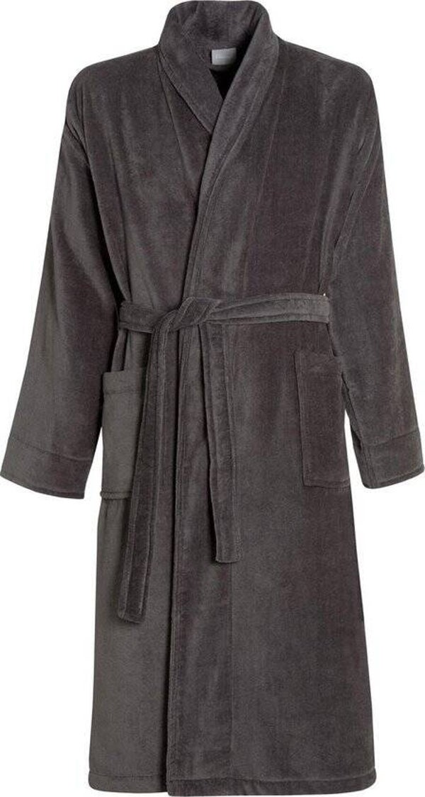 Seahorse - Pure - Badjas - Ochtendjas van Velours Katoen - Zachte Badstof - Graphite - XL