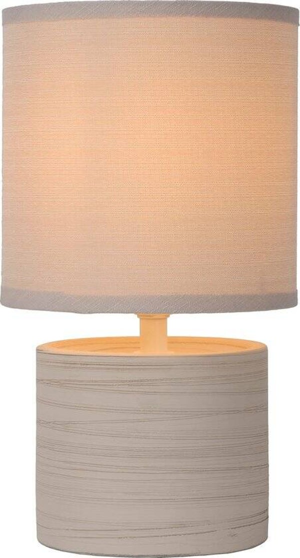 Lucide GREASBY - Tafellamp - Ø 14 cm - 1xE14 - Beige - Japandi