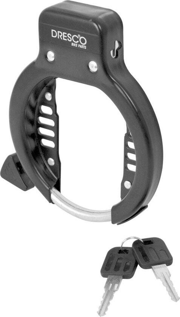 Dresco Ringslotslot voor fietsen met brede banden - gehard staal - Zwart